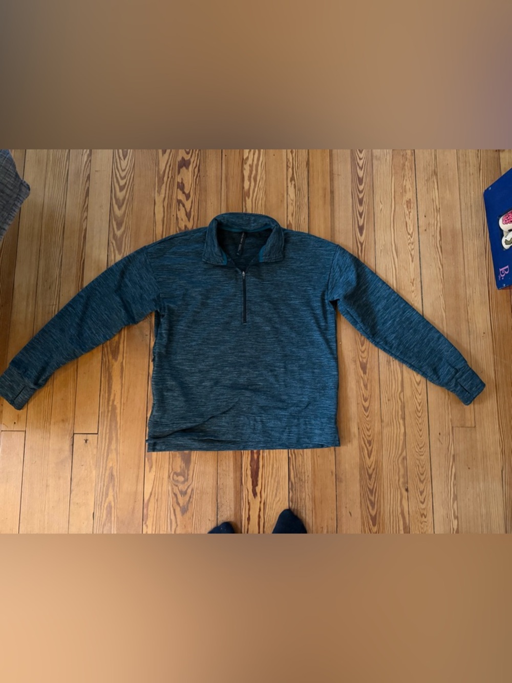 Soul Sky Quarter Zip Pullover Women’s Medium Athletic Long Sleeve Blue Green